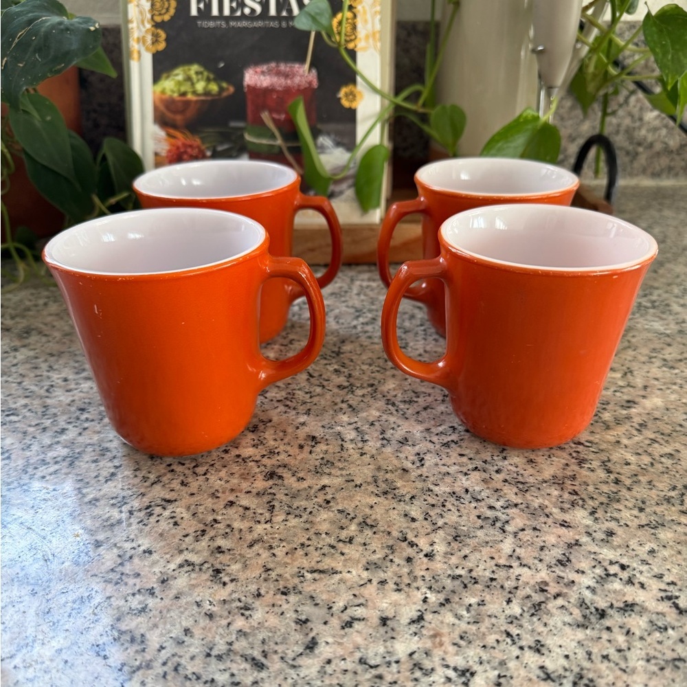 Vintage Corningware Terracotta Red Orange Coffee Tea Cup Mug Brunch Prop